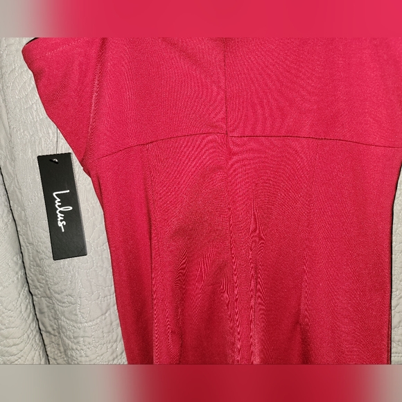 Lulu's Heart Eyes Red Ruffled Bodycon Mini Dress, Size XS - Picture 7 of 11